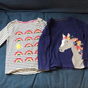 Mini Boden long sleeve shirts (2) size 3-4Y
